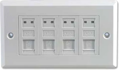 NEWLINK Quad Port RJ45 CAT-5E Faceplate Module Kit