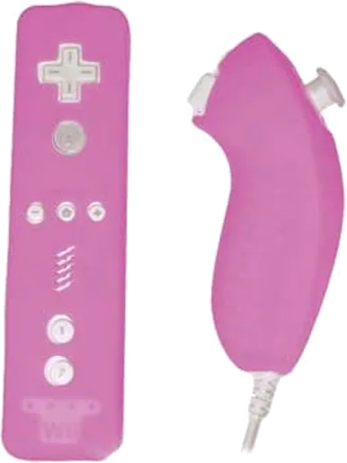 IRW-L004B-PINK Wii Detachable Silicon Case for Remote & Silicon Case for Nunchuk