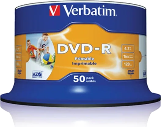 Verbatim 43533 DVD-R 4.7GB 16x Full Face Printable 50pcs
