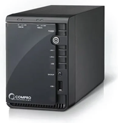 Compro RS2212 NVR Dual Bay SATA 3TB with PoE & 2x Gigabit Ethernet