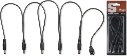 Stagg 5 Port Effect Pedal Power Cable - 1x 2.1mm (F) to 5x2.1mm (M)