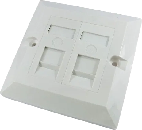 Scan Single Gang Dual Port Cat 5E Faceplate