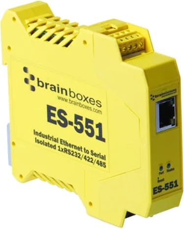 Brainboxes Isolated Industrial Ethernet to Serial 1xRS232/422/485