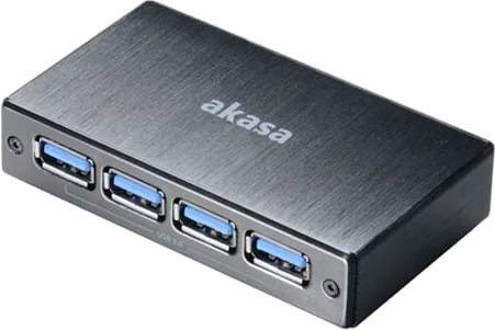 Akasa AK-HB-10BK Connect 4SV, Black Brushed Aluminium four port USB3.0 Hub Magnetic