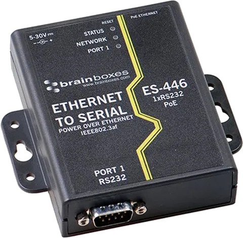 Brainboxes 1 Port RS232 PoE Ethernet to Serial Adapter