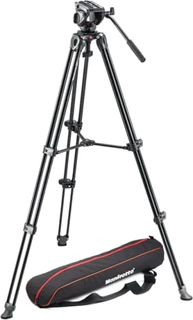 Lightweight fluid video system camera tripod / twin legs / middle spreader from Manfrotto