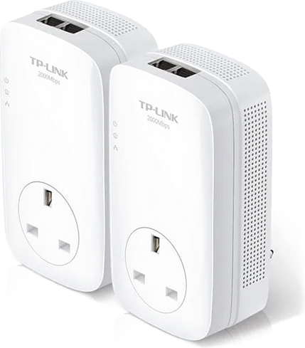 Gigabit Homeplug 2-Port Passthrough Gigabit Powerline Twin Pack from TP LINK