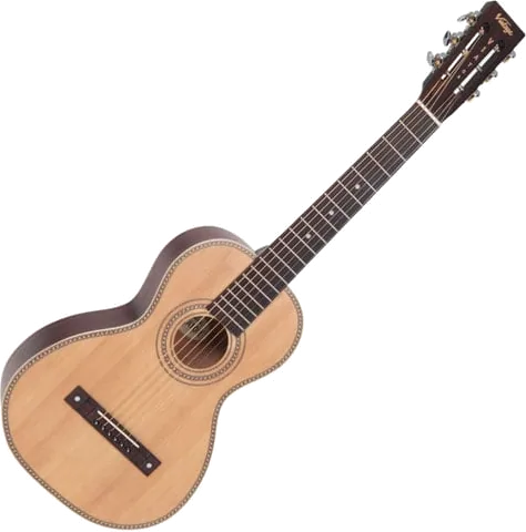 Vintage Paul Brett Signature Viator Travel Acoustic Guitar - Natural