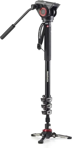 Manfrotto XPRO 4 Section Video Monopod + Fluid Head & FLUIDTECH Base