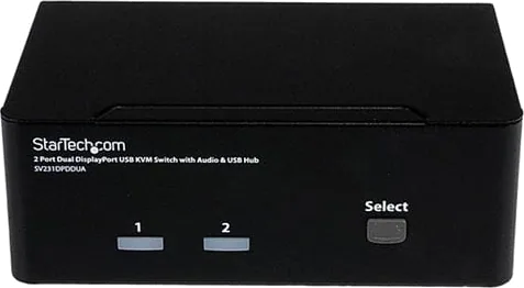 Startec Dual DisplayPort USB KVM Switch with Audio & USB 2.0 Hub