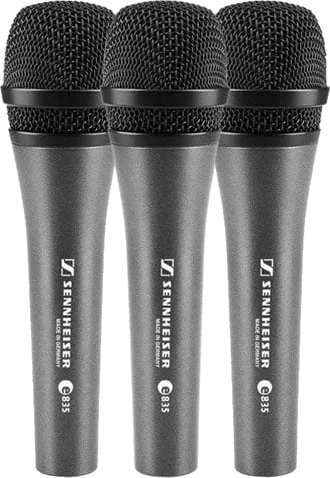 Sennheiser e835 3 Pack Live Vocal Microphones