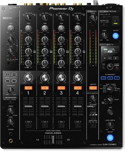 Pioneer DJM750MK2 4 Channel Professional DJ Mixer (Black)
