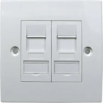 Scan CAT6a Single Gang Dual Port Faceplate Tool Less