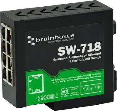 Brainboxes Industrial Embeddable Ethernet 8 Port Switch