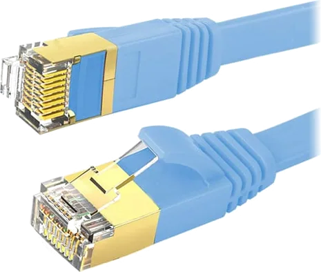 Xclio 5M Flat RJ45 CAT7 Ethernet Network Shielded TANGLE FREE RJ45 Cable-Blue
