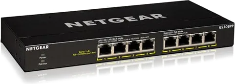 NETGEAR GS308PP 8-Port Gigabit PoE+ Network Switch