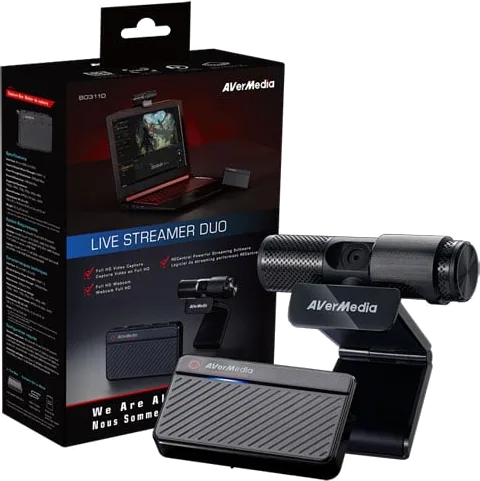 AVerMedia Live Streamer DUO External HDMI Capture Card & Webcam