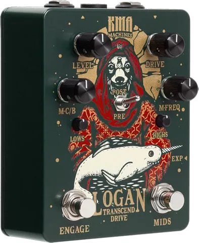 KMA Machines Logan Overdrive Pedal with Mid-EQ Pre/Post Gain