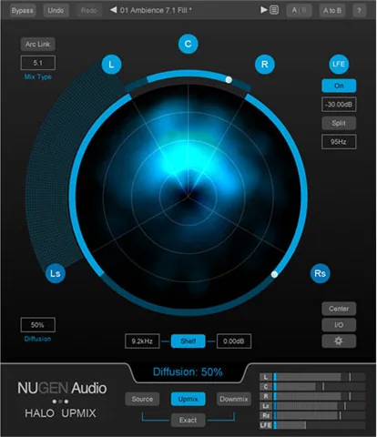 Nugen Halo Upmix - Full Panoramic Distribution Software Plugin