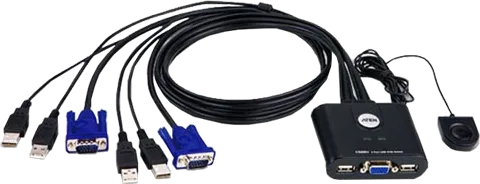 ATEN 2-Port USB VGA KVM Switch with Remote Port Selector