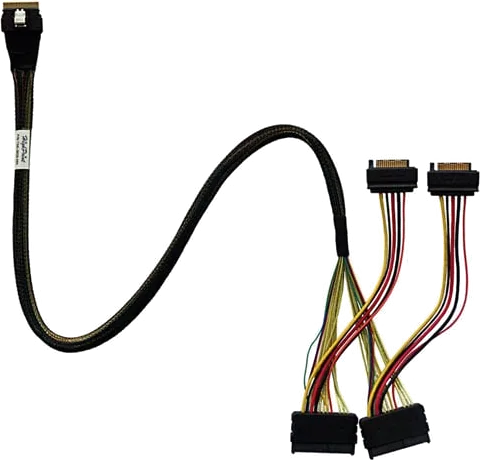 HighPoint TS8i-8639-060 Slim SAS SFF-8654 to 2x SFF-8639 NVMe Cable