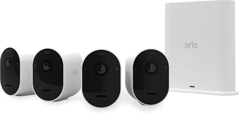 Arlo Pro 3 2K 4 Camera Wireless Indoor/Outdoor Colour Night Vision CCTV System White