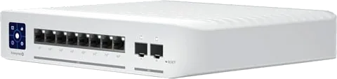 8-Port UniFi Switch Enterprise PoE Managed Switch, 8x PoE+ 1/2.5Gbps RJ45, 2x 1/10Gbps SFP+, L3, Fanless