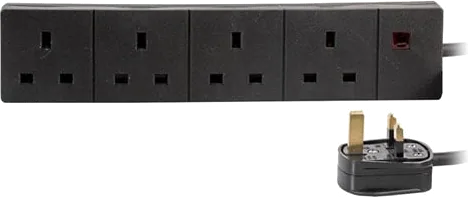 Scan PELB1520 1m 4 Gang Mains Extension Lead