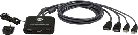 ATEN 2-Port USB FHD HDMI KVM Switch with Remote Port Selector