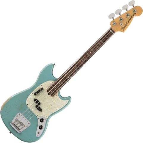 Fender JMJ Road Worn Mustang Bass - Faded Daphne Blue
