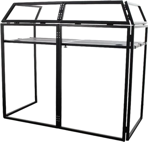 Equinox - Aluminium Lightweight DJ Booth System MKII, 7.25kg, Single Vented Metal Shelf with Cable Cutouts