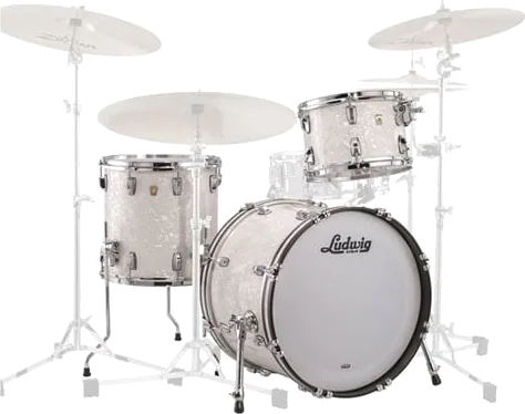 Ludwig Classic Maple FAB 22" 3pc Shell Pack - White Marine Pearl