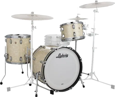 Ludwig Classic Maple Downbeat 20" 3pc Shell Pack - Vintage White Marine Pearl