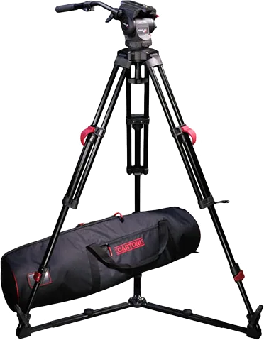 Cartoni Focus 8 Fluid Head With Red Lock Floor Spreader Tripod Kit