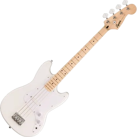 Squier Sonic Bronco Bass, Maple Fingerboard, White Pickguard, Arctic White