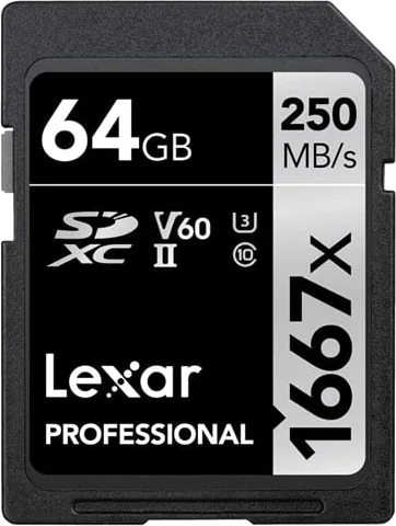 Lexar Professional 1667x SDXC Silver Series V60 64GB