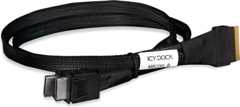 ICY DOCK SlimSAS 8i SFF-8654 to 2x OCuLink 4i SFF-8611 Cable 0.5m