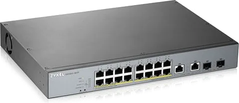 16 Port Zyxel GS1350-18HP Gigabit Smart Managed PoE Switch with GbE Uplink, 16x 10/100/1000 PoE, 2 x GbE Combo, 250W PoE
