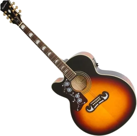 Epiphone J-200EC Studio Left-Handed Acoustic-Electric Guitar - Vintage Sunburst