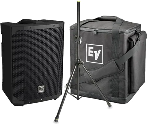 Electrovoice Everse8 Portable PA System, Tote Bag & Stand Bundle