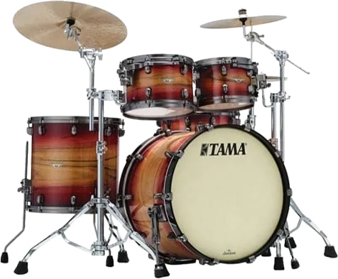 TAMA Starclassic Maple Exotix 22" 4pc Smoked Black Nickel Hardware - Ruby Pacific Walnut Burst