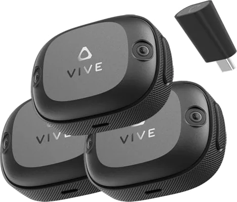 3-Pack HTC VIVE Ultimate VR Tracker and Wireless Dongle for VIVE XR Elite and Focus 3