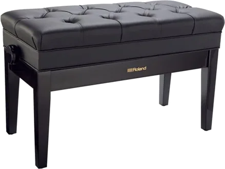 Roland RPB-D500PE Duet Piano Bench with Storage Compartment Polished Ebony
