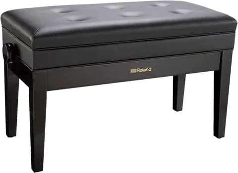 Roland - RPB-D400PE Duet Piano Bench with Cushioned Seat Top and Storage Compartment (Polished Ebony)