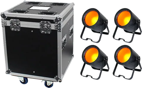 LEDJ 150W COB RGBA Par MKII x 4 + Elumen8 ELUM331 Flight Case