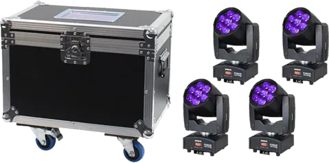 Equinox Fusion 120 Zoom MKII x 4 + Quad Fusion 100 Spot/120 Zoom/Orbit Flight Case