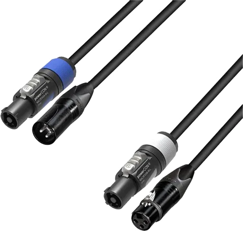 Adam Hall Cables 5 STAR H PCON A 0300 Hybrid Cable | audio Neutrik® XLR x powerCON® | 3m