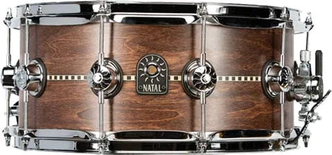 Natal 14" x 6.5” Café Racer Tulipwood Snare Drum Satin with Inlay