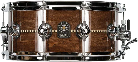 Natal 14" x 6.5” Café Racer Tulipwood Snare Drum Gloss with Inlay