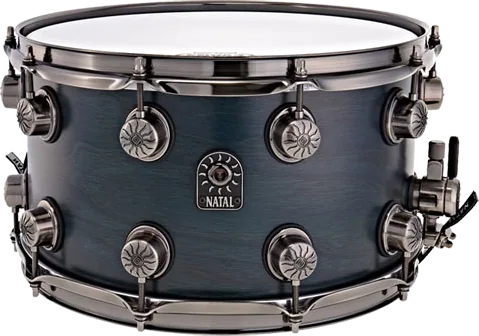 Natal 14" x 8" Double Row Walnut Snare Drum - Cerulean Blue